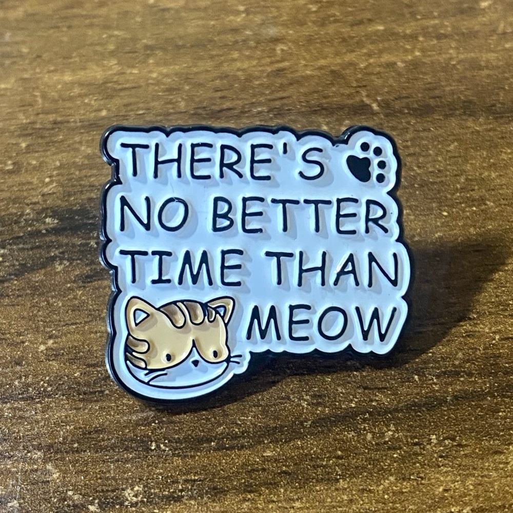3/$15 New “There’s No Better Time Than Meow” Cat Pin